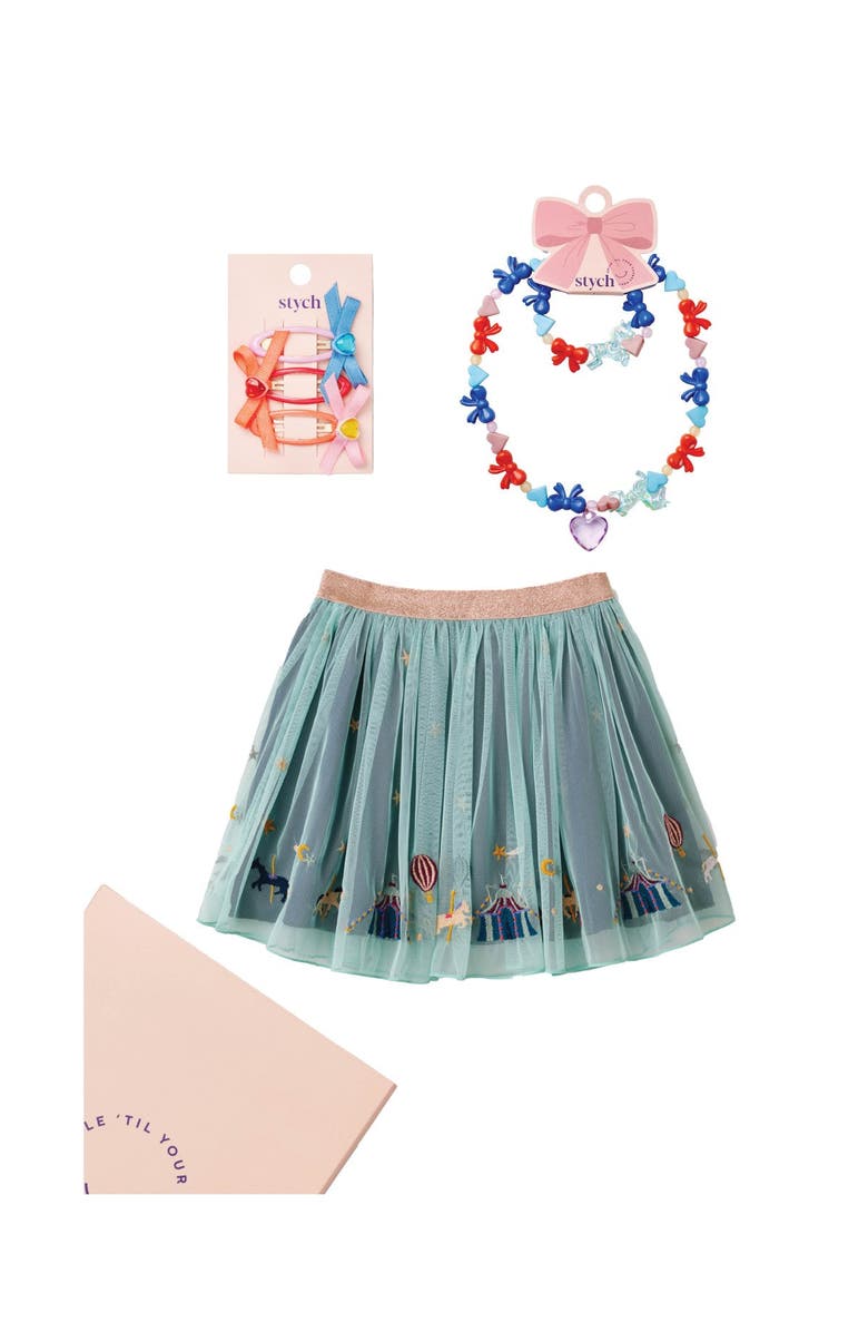 Stych Carousel Skirt & Accessories Gift Box, Alternate, color, Blue