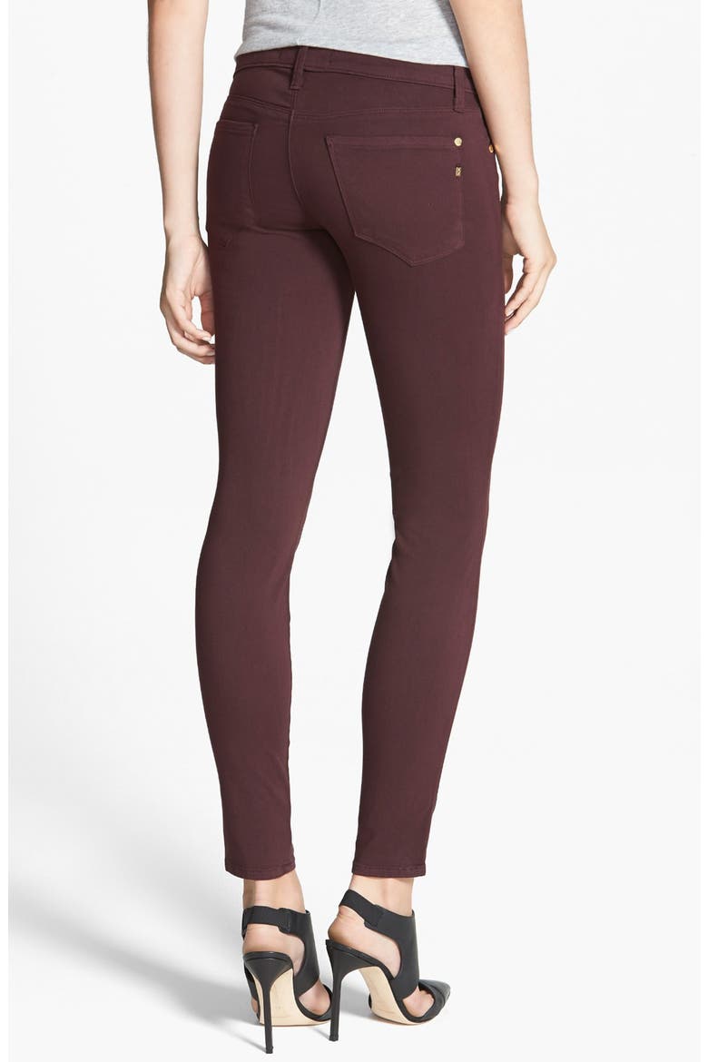 'Shya' Skinny Twill Pants, Alternate, color, MAHOGANY