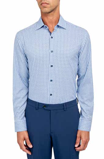 Squiggle Geometric Print Performance Dress Shirt