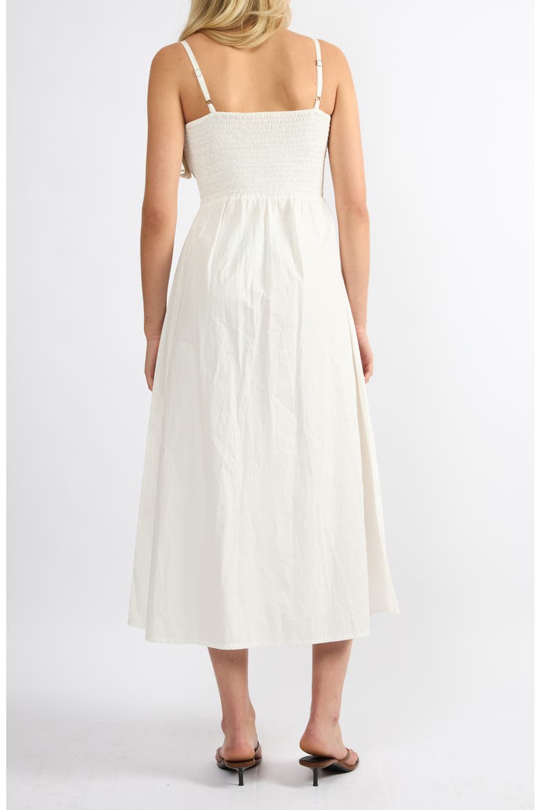 Cove Smocked Bodice Cotton Maxi Sundress, Alternate, color, WHITE