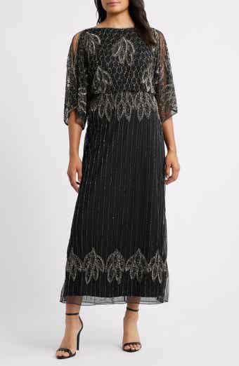 Pisarro Nights Embellished Cold Shoulder Blouson Cocktail Dress