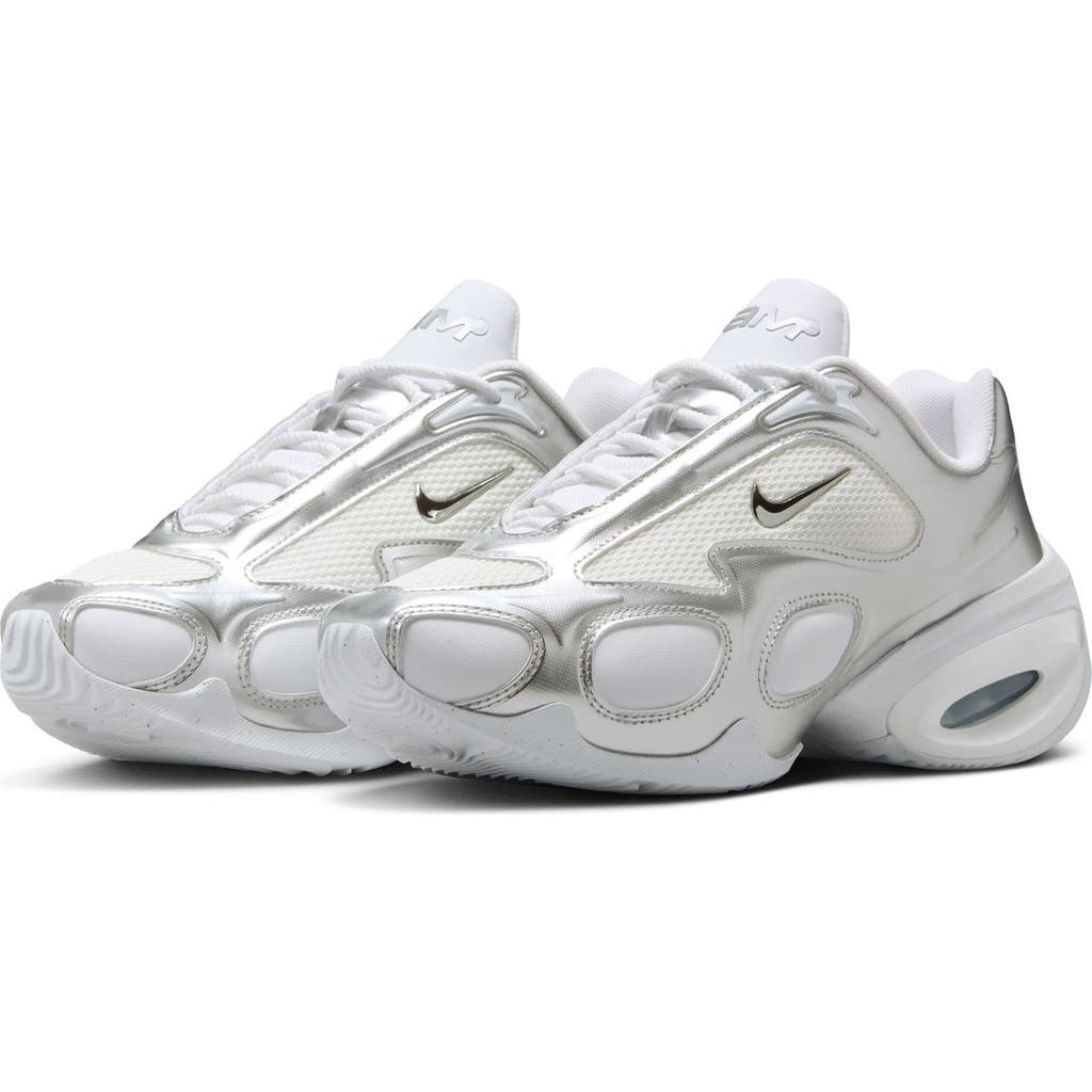 Nike Air Max Muse Mesh-trimmed Metallic Leather Sneakers In Multi