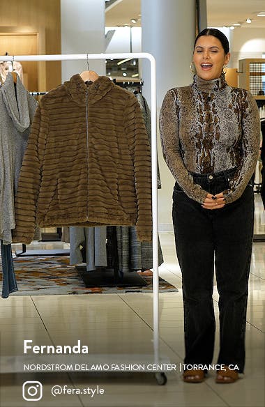 Zella Corded Faux Fur Jacket (Women) | Nordstromrack