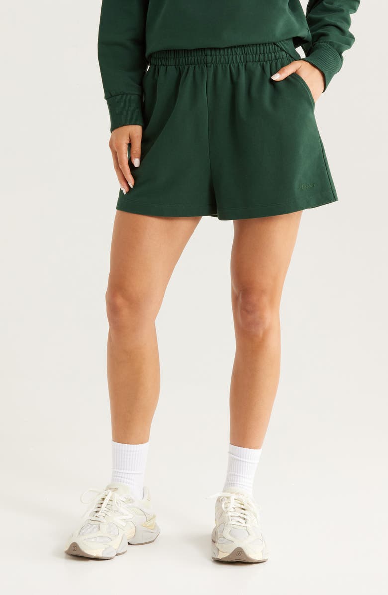 Recess Pickleball x Zella Courtside French Terry Shorts, Main, color, Green Park