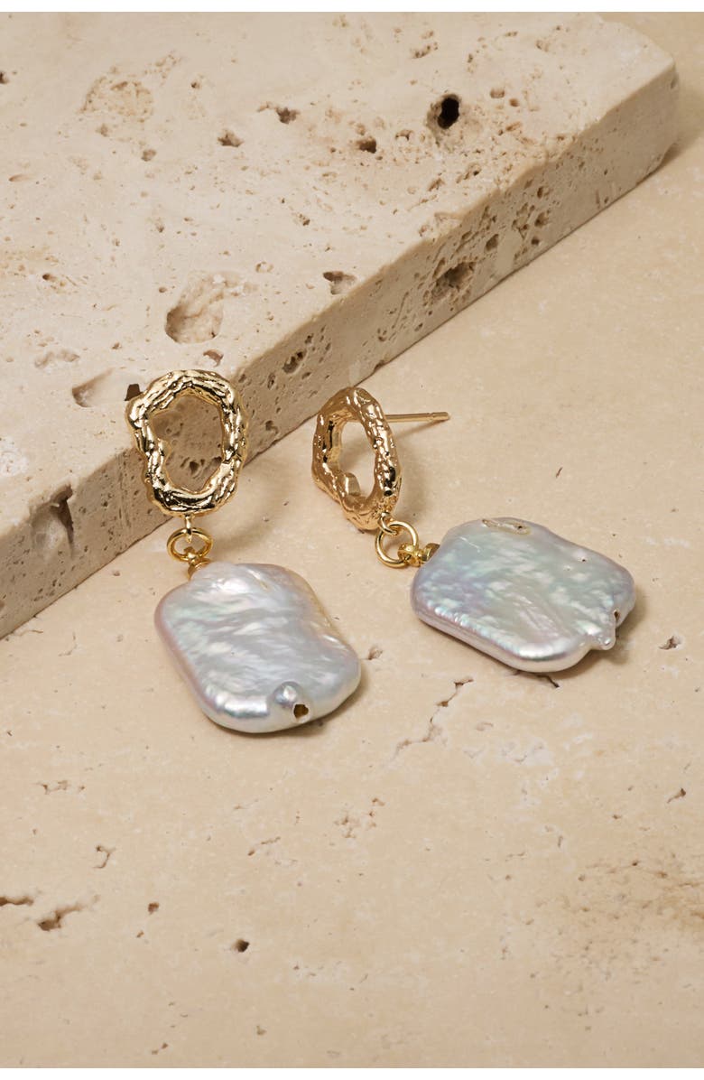 Untamed Petals Gemma Pearl Drop Earrings, Alternate, color, White
