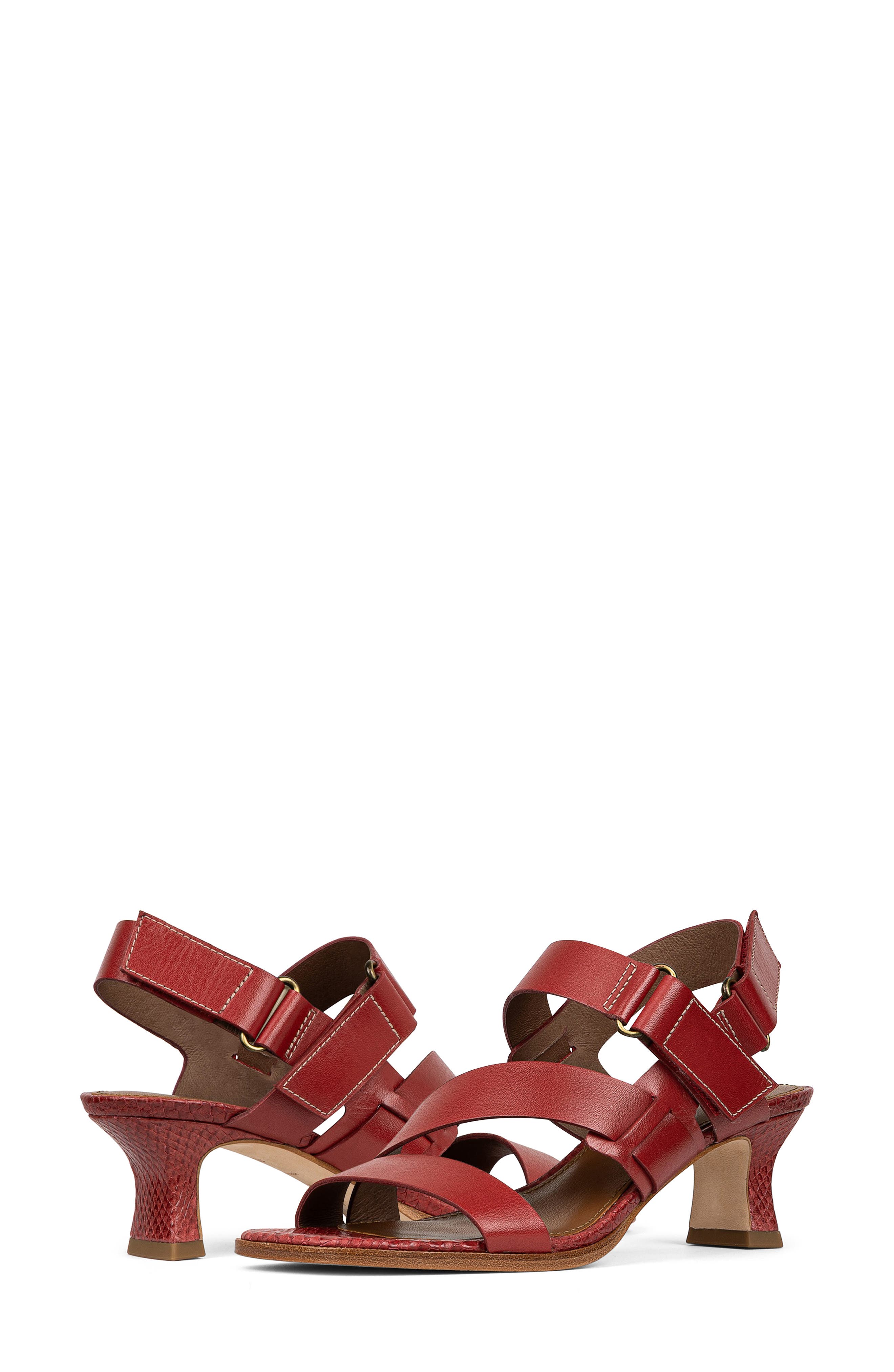 Fisherman Kitten Heel Sandal, Alternate, color, TOMATO