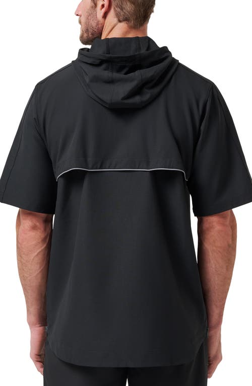 Travismathew Sport Mode Short Sleeve Hoodie In Black