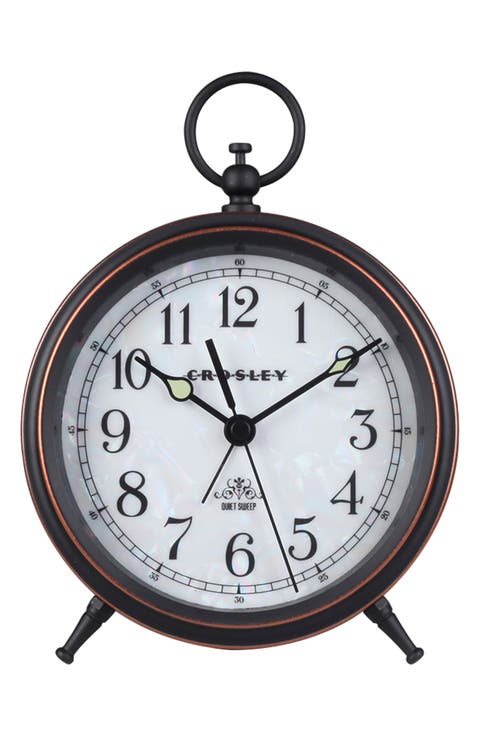 Mother Of Pearl Analog Alarm Clock