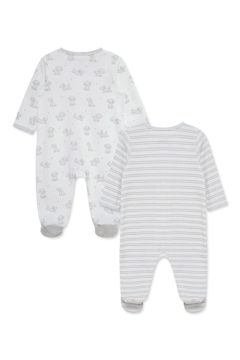 Kids' 2-Pack Organic Cotton Footie Pajamas, Alternate, color, WHITE