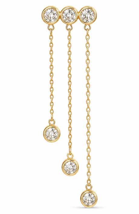 Cubic Zirconia Chain Drop Earrings