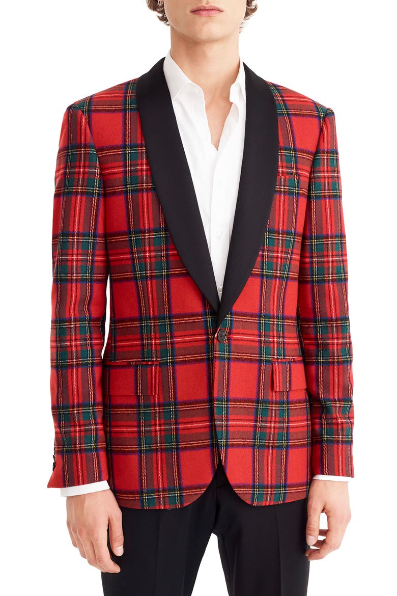 Ludlow Slim Fit Tartan Wool Blend Dinner Jacket, Main, color, STEWART TARTAN