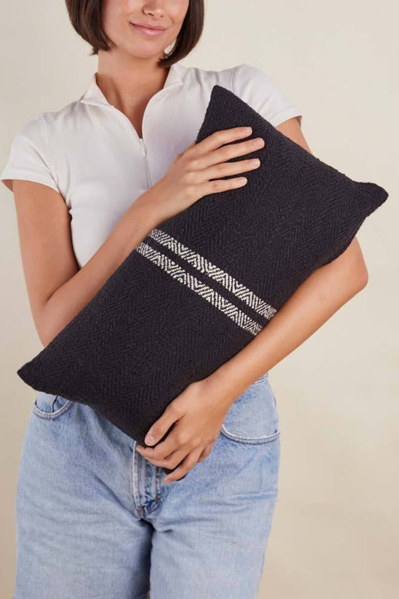 Hugh Lumbar Pillow Cover, Alternate, color, Black
