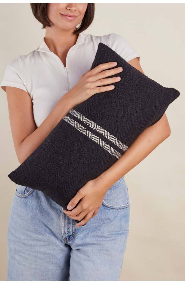 Pillowpia Hugh Lumbar Pillow Cover, Alternate, color, Black