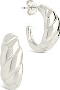 Sterling Forever Preston Tapered Croissant Hoop Earrings