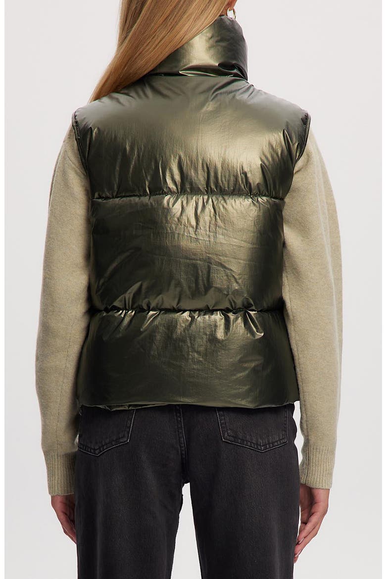 Aurora Water-Resistant Puffer Vest, Alternate, color, OLIVE METAL