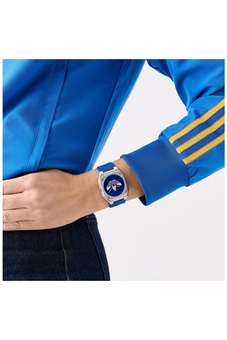 City Tech Blue Thin Silicone Strap Watch, 39mm, Alternate, color, BLUE