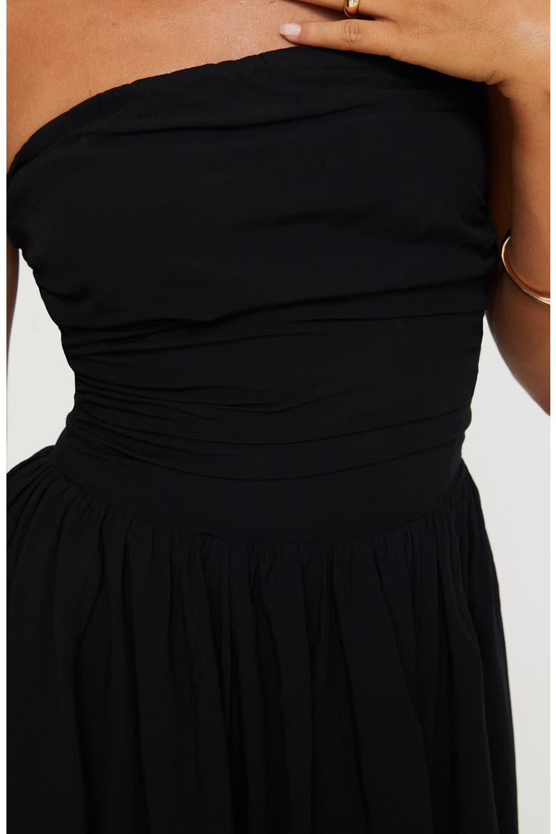 Rashida Strapless Minidress, Alternate, color, BLACK
