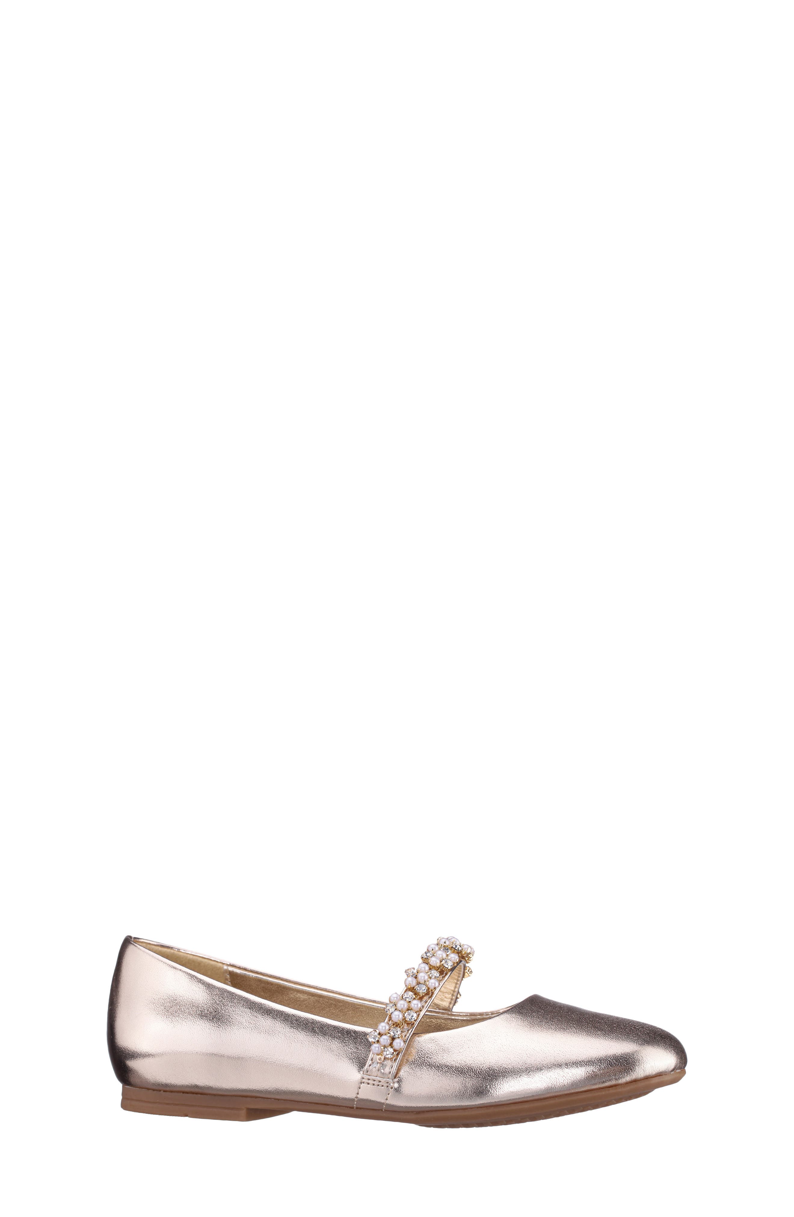 Nina Kids' Joansie Flat, Main, color, Light Gold Metallic
