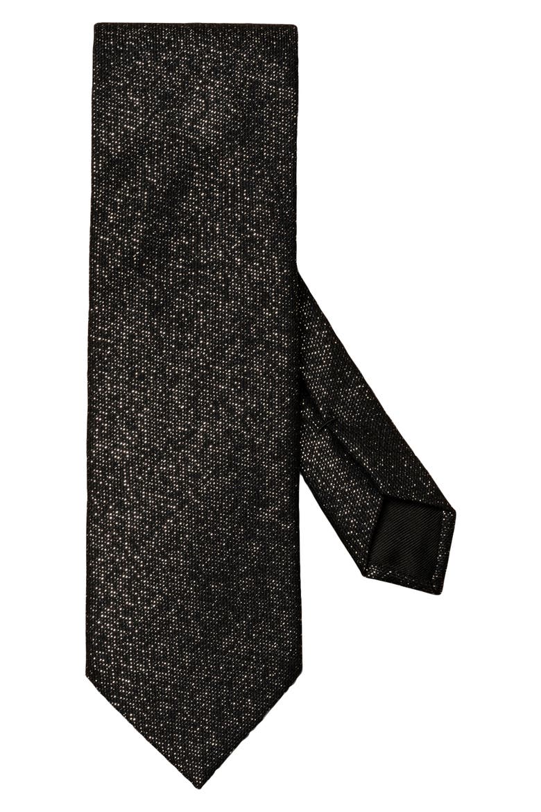 Glitter Wool Blend Tie, Main, color, BLACK