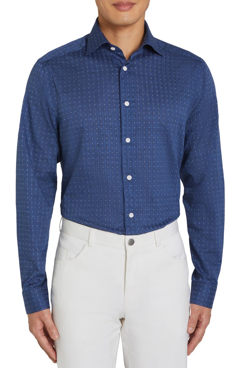 Jack Victor Surrey Dress Shirt, Main, color, Navy