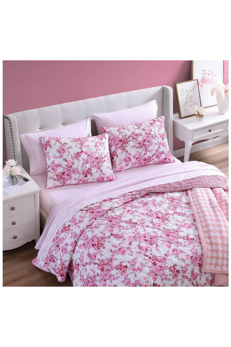 Floral Vineyard Quilt & Sham Set, Alternate, color, PINK