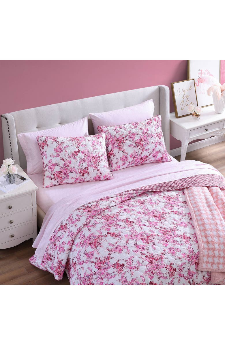 Betsey Johnson Floral Vineyard Quilt & Sham Set, Alternate, color, Pink