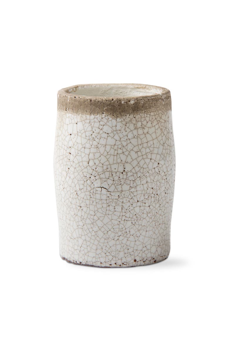 tag Crackle Glazed Rustic Medium Vase Decorative Jug White Terracotta, Main, color, White