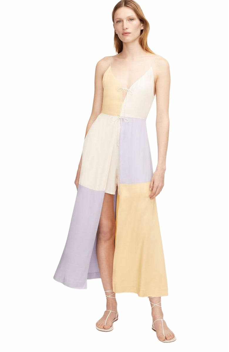 Rebecca Taylor Color-Blocked Twill Dress, Alternate, color, Colorblock Sorbet Combo