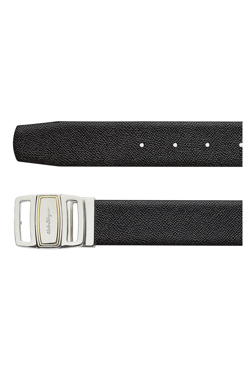 Salvatore Ferragamo Reversible Leather Belt, Alternate, color, NERO