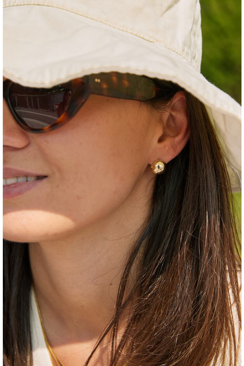 Mini Abby Sphere Huggie Hoop Earrings, Alternate, color, GOLD