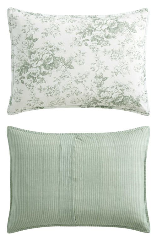 Laura Ashley 3-piece Comforter & Sham Quilt Set In Mist Green