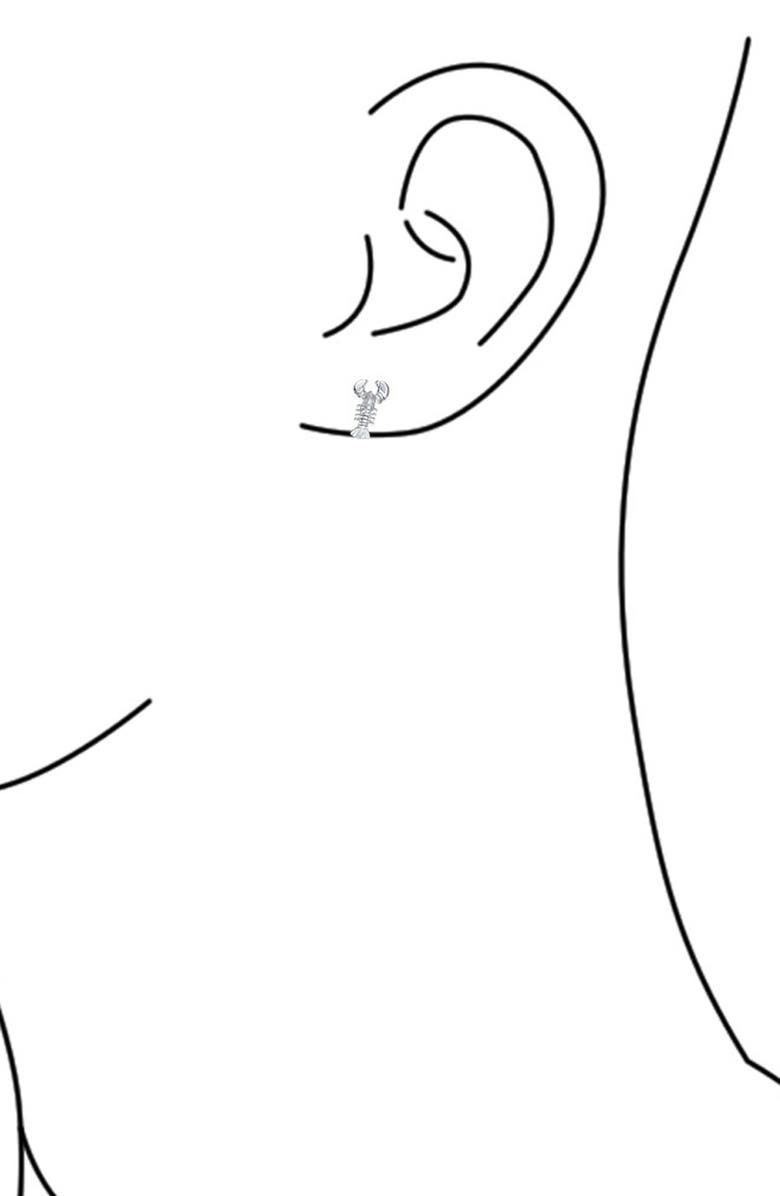 BLING JEWELRY Sterling Silver Be My Lobster Stud Earrings, Alternate, color, 