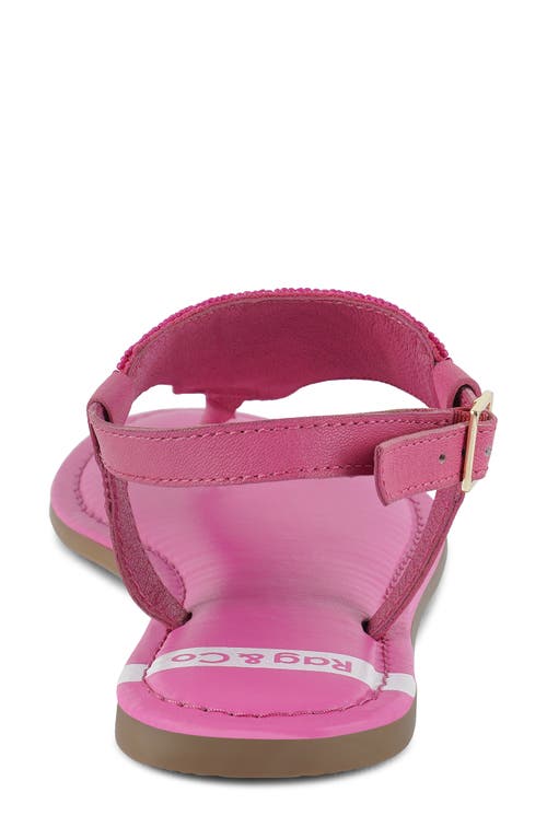 Rag & Co Women's Pink / Purple Chitra Pin Buckle Beaded Flat Sandals In Fuchsia In Fushia