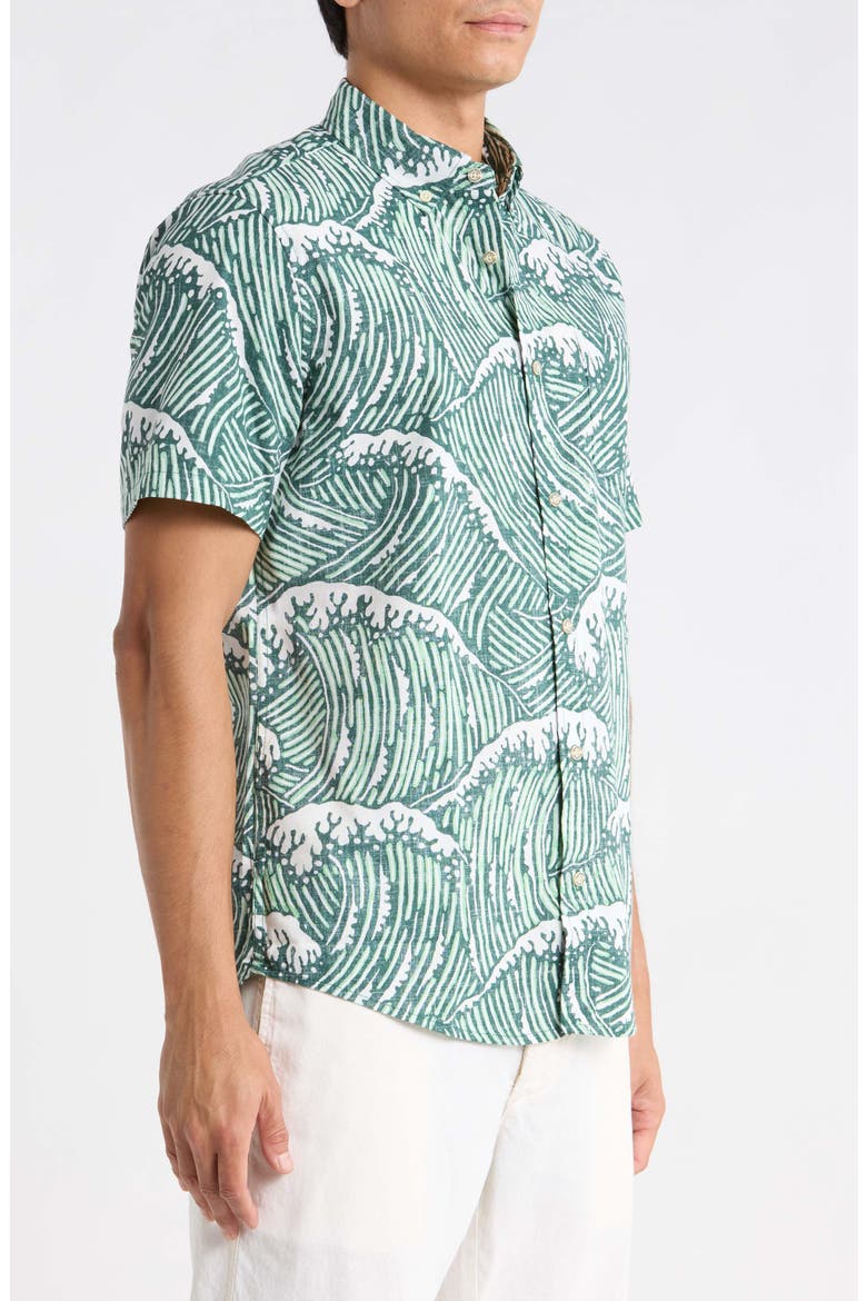 Super Swells Button-Down Shirt, Alternate, color, GREEN