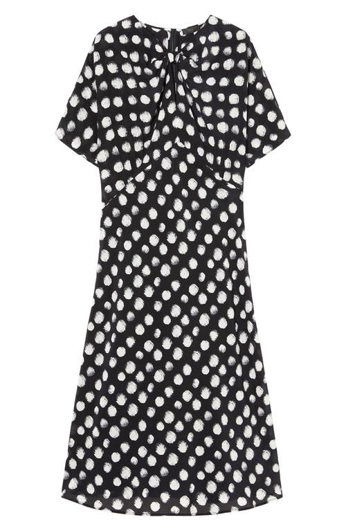 Shop Marina Rinaldi Zuai Dot Print Silk Crêpe De Chine Dress In Black