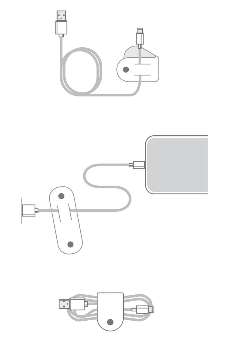 Set of 3 CableSnap Organizers, Alternate, color, BLACK