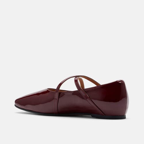 Marc Nolan Billie Patent Leather Mary Jane Flats In Burgundy