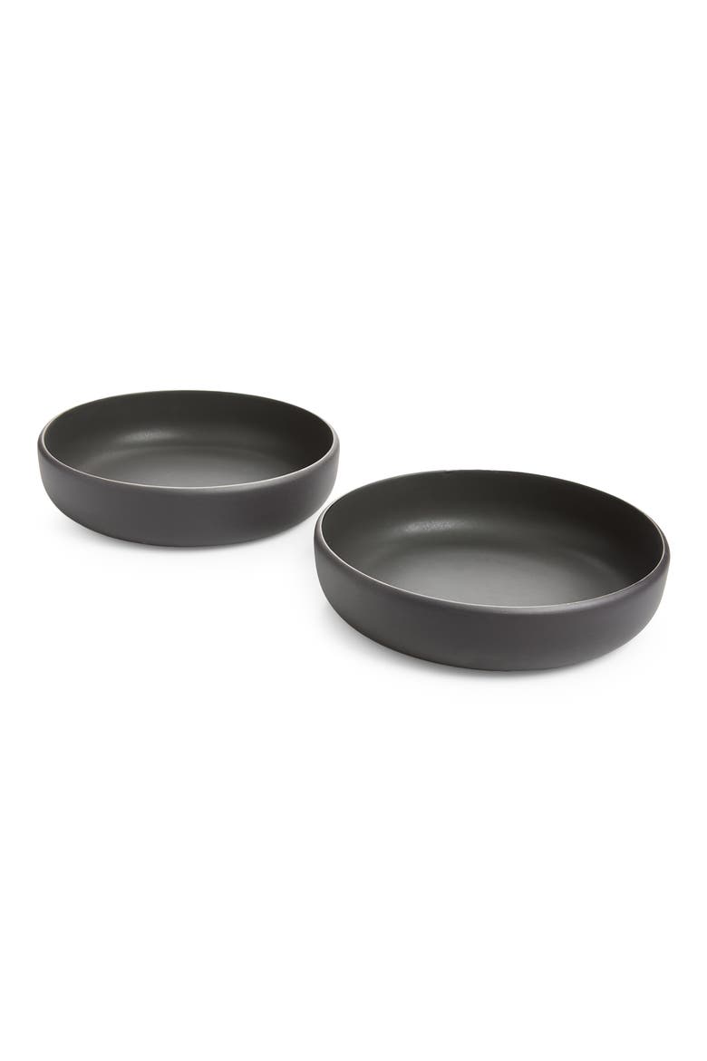 Colombo Set of 2 Pasta Bowls, Main, color, BLACK