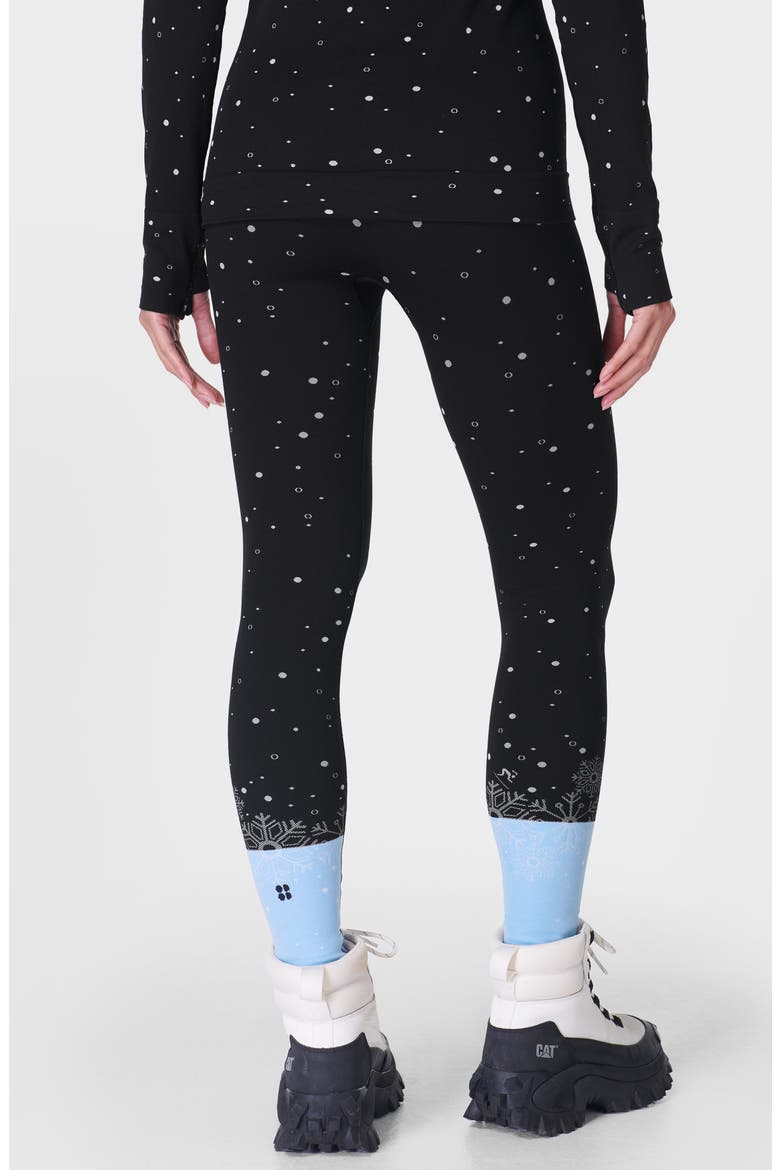 Snowflake Jacquard Base Layer Leggings, Alternate, color, BLUE SNOWFLAKE JACQUARD
