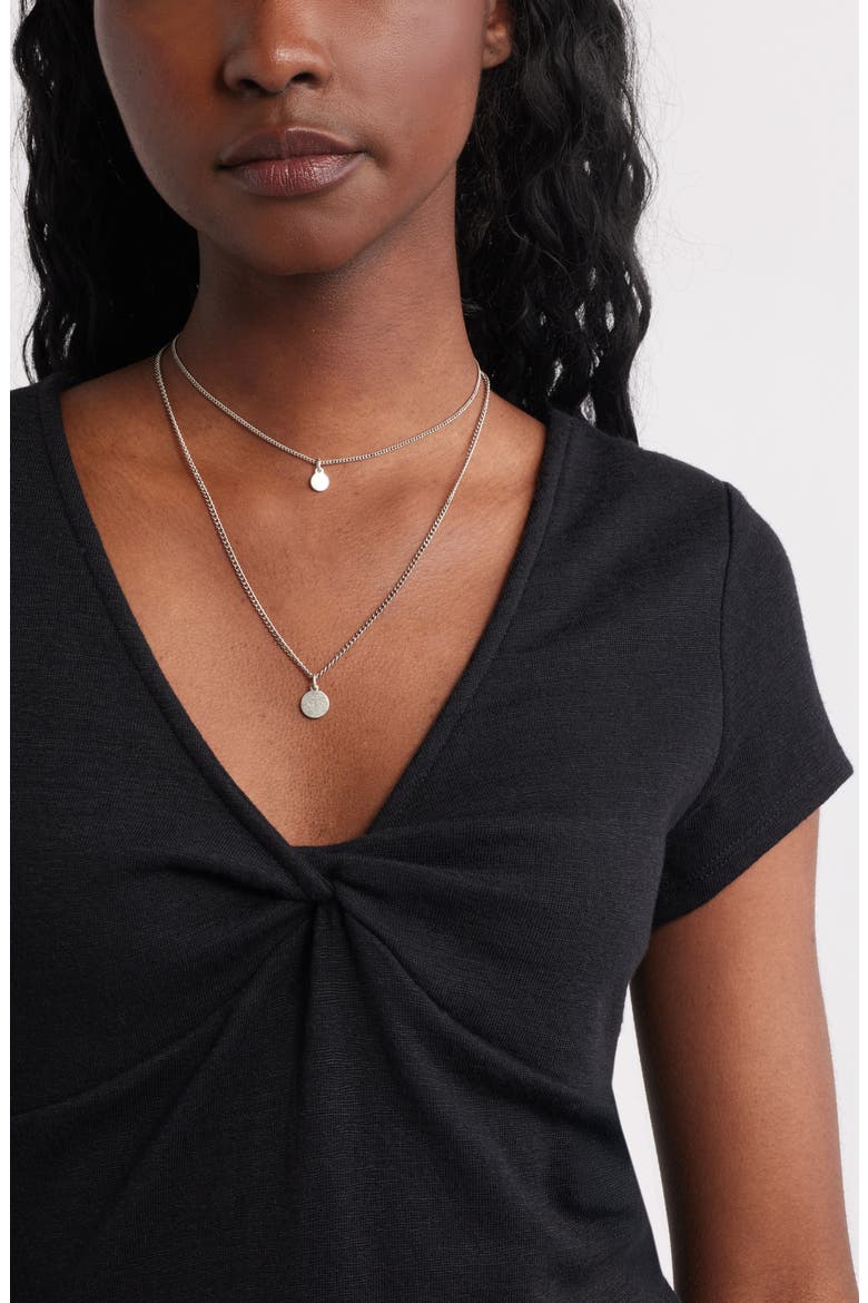 Twist Front V-Neck Knit Top, Alternate, color, BLACK