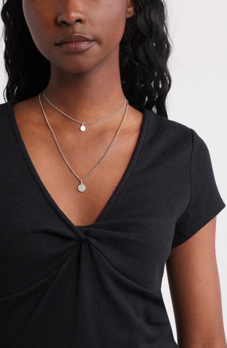 Treasure & Bond Twist Front V-Neck Knit Top, Alternate, color, Black