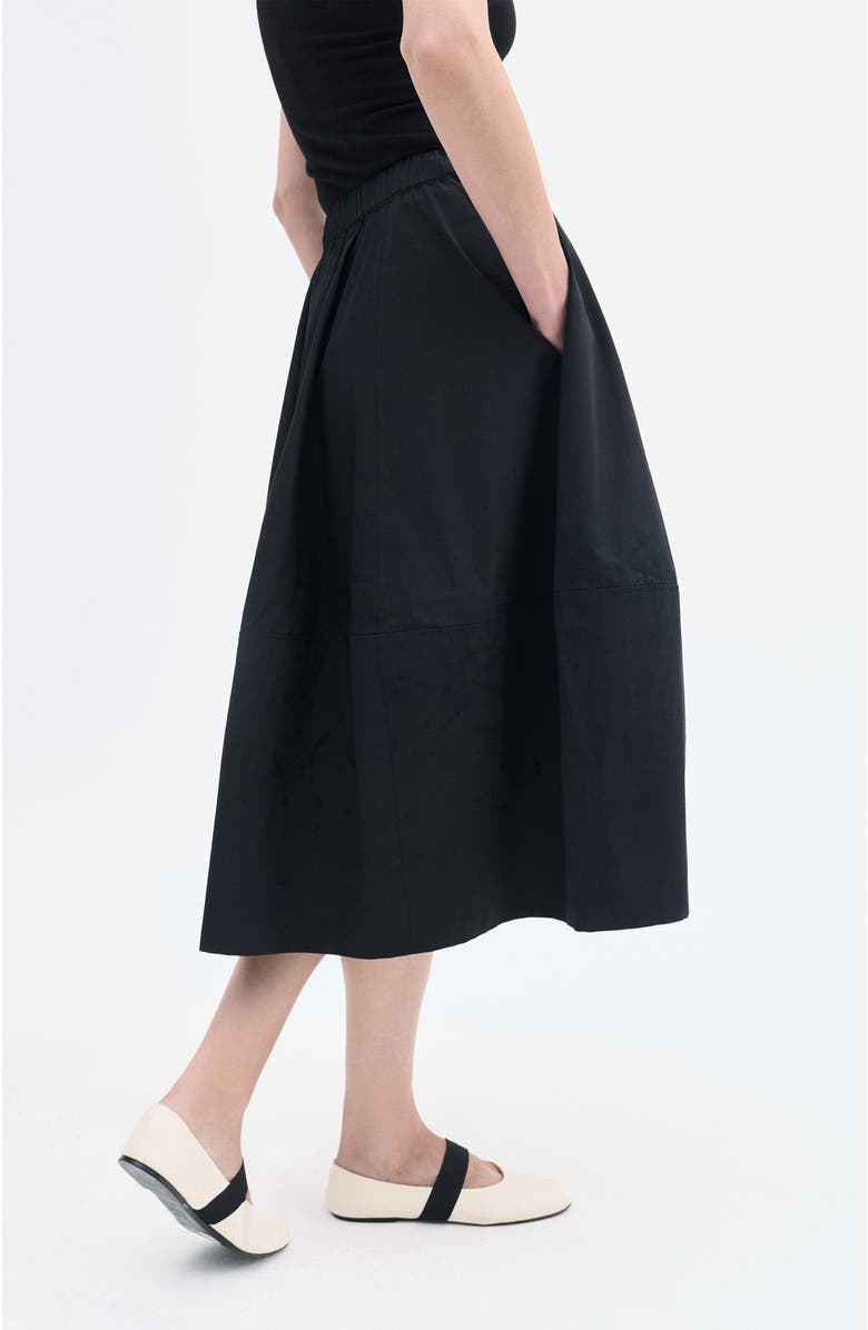 CO Full Skirt in Cotton Poplin, Alternate, color, Black