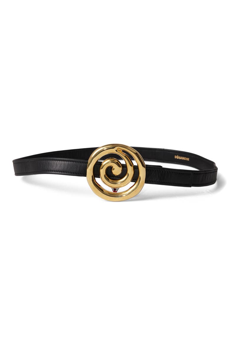 Koru Leather Belt, Alternate, color, BLACK/GOLD