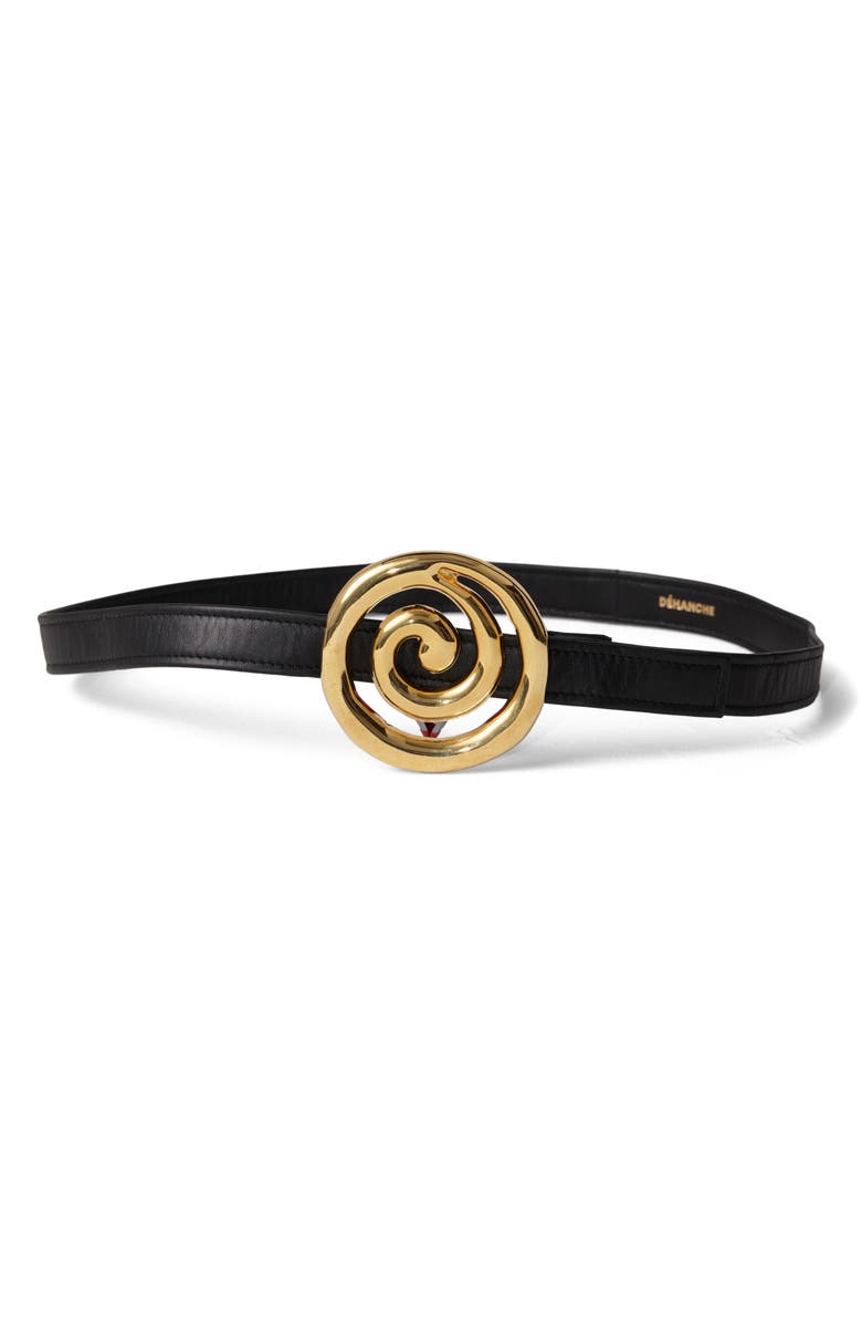 Déhanche Koru Leather Belt, Alternate, color, Black/Gold