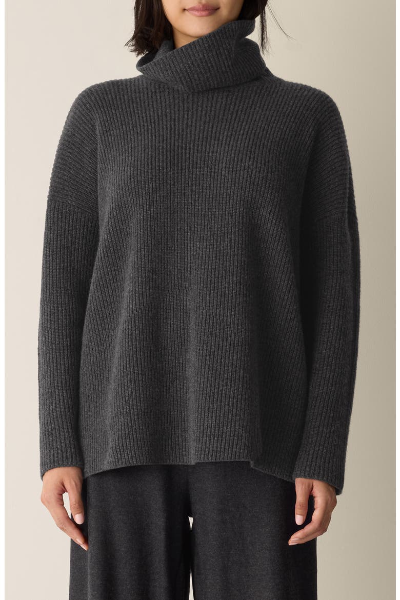 Rib Turtleneck Sweater, Main, color, CHARCOAL