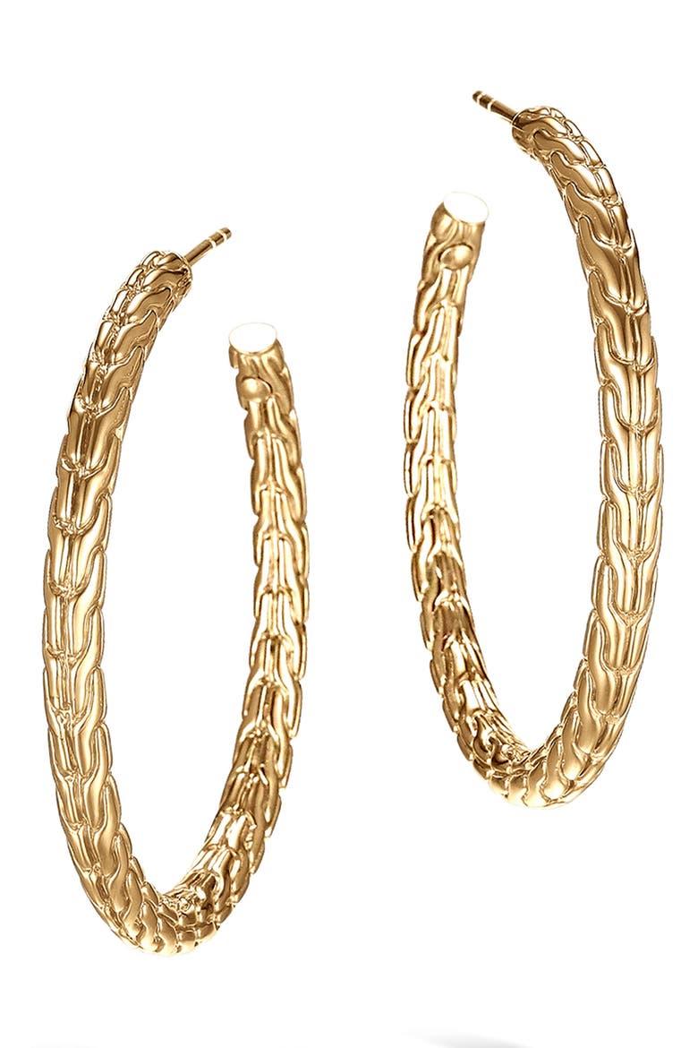 Classic Chain 18k Gold Medium Hoop Earrings, Main, color, GOLD