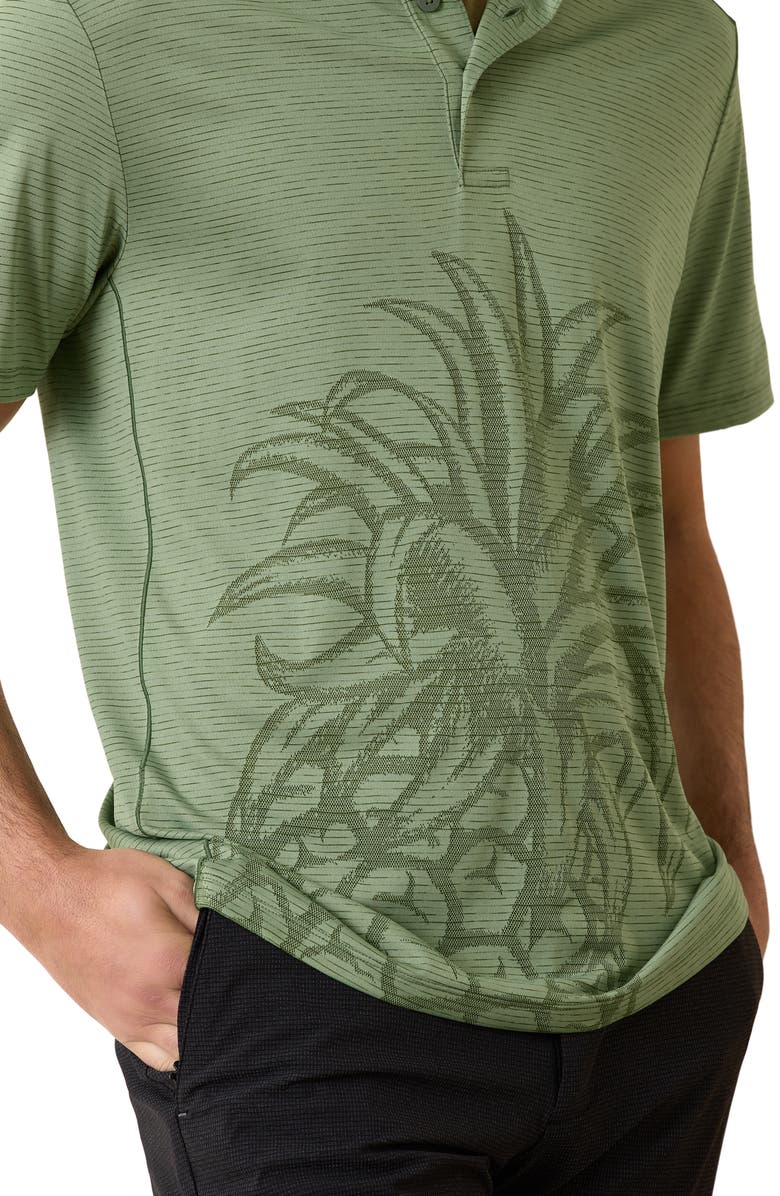 Tommy Bahama Pina Grande Palm Stripe Recycled Polyester Polo, Alternate, color, Dark Sea Pine