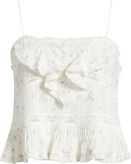 LoveShackFancy Ondeline Embroidered Ruffle Camisole