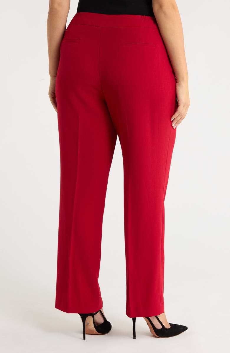 KASPER Flat Front Slim Pants, Alternate, color, Fire Red