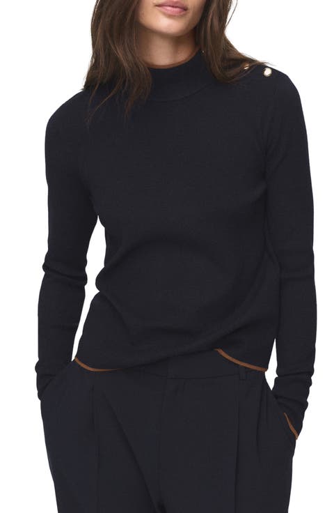 Perkins Stripe Mock Neck Sweater (Plus)